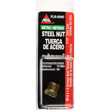 Steel Tube Nut, 5/16 (M14x1.5 Surface Seal), 1/card